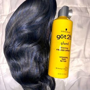 Grey with Blue Highlights Wig & Got2B Glue